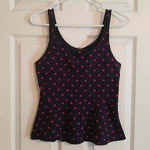 Express Polka Dot Peplum Top